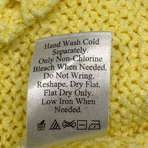 Coldwater Creek sz L Knit Sweater Tank Round Neckline Yellow Acrylic Blend - Picture 7 of 7